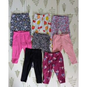 18M Baby Girl Leggings Lot 8pc | Carter’s Old Navy Disney Floral Unicorn Pants